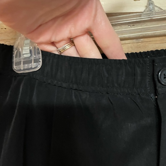 J.Crew size 00 Black Mid-rise Elastic Waist Pleated Dress Crop Pant with Pockets - Picture 5 of 11